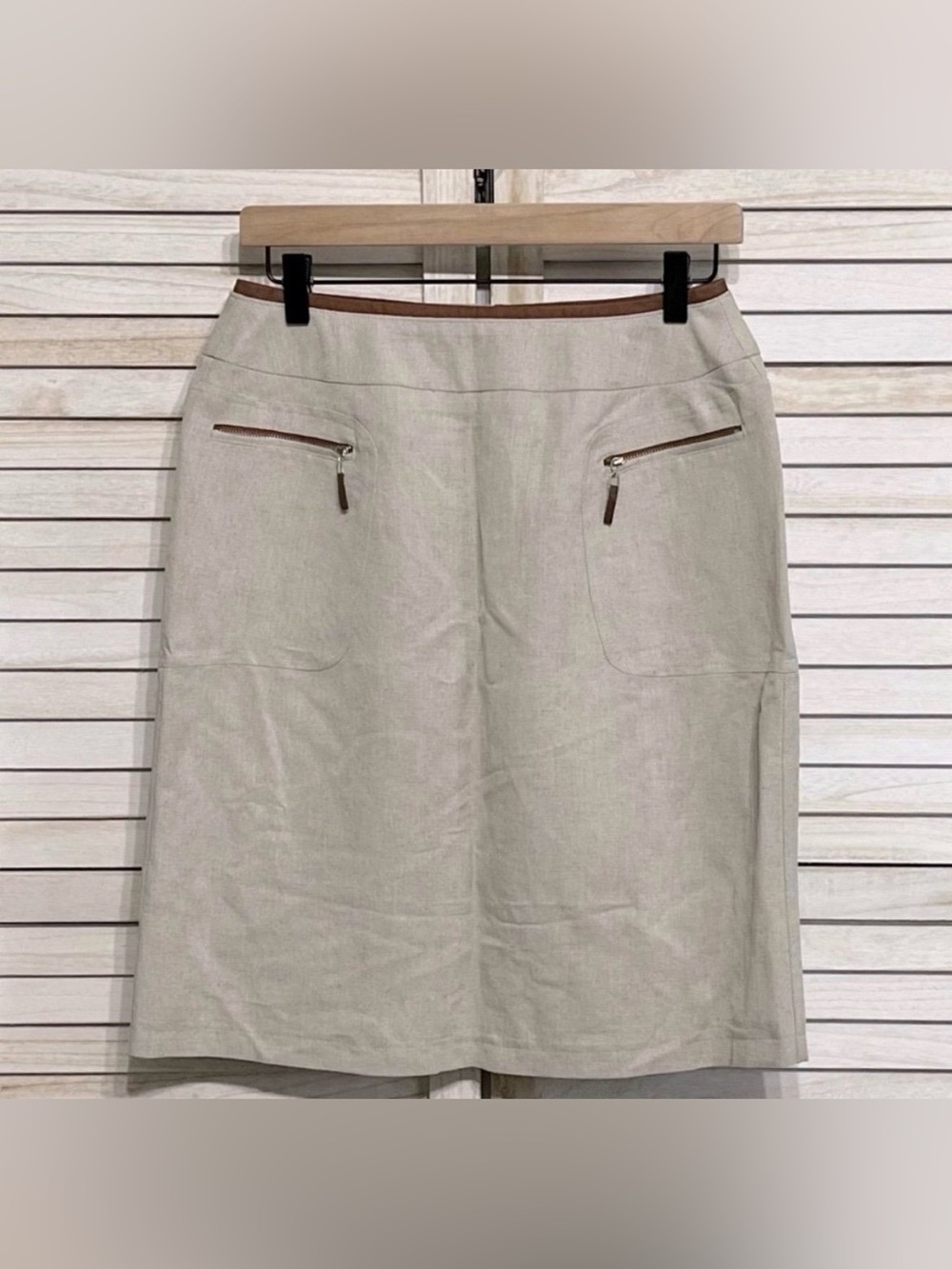 Vintage 1990’s Harvé Benard Linen Blend Skirt Women’s 8P PRICE FIRM